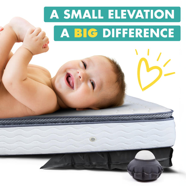 Inflatable crib wedge under mattress support for congested babies