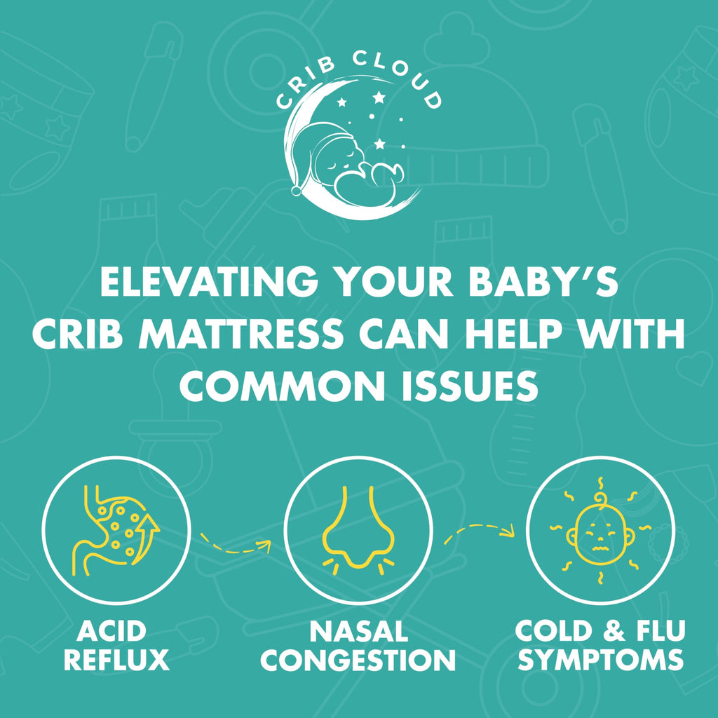 Inflatable crib wedge under mattress support for congested babies